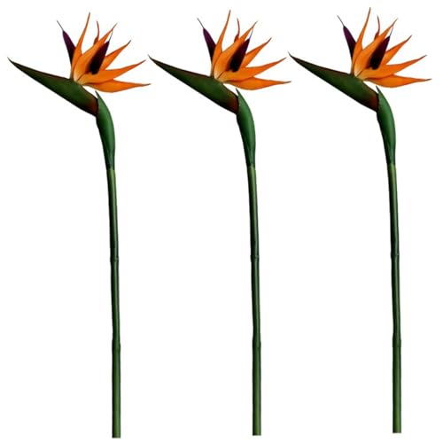 MOUNTTU 3pcs Fake Bird of Paradise Pflanze, Simulationsvogel des Paradieses Künstliche Blumen, weiche Plastik PVC Realistischer Himmel von MOUNTTU