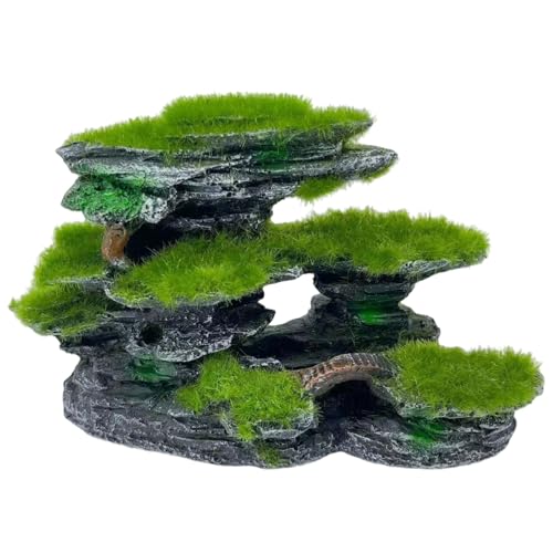 MOUNTTU Aquarium-Sichtstein, 17 x 6 x 11, 4 cm, Moos-Aquarium-Versteck, große, tauchfähige -Dekoration aus Kunstharz, DIY-freundliches -Zubehör, Ornamente, Dekor, Aquariu von MOUNTTU