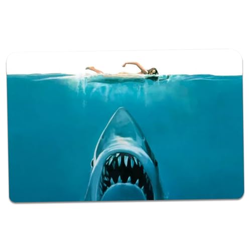 MOUNTTU Hai Teppich 16x24 '' wasserdichtes Haifisch-Badezimmer-Dekorationsmatte mit einem rutschten Bodenwaschmatte mit Digitaldruck von MOUNTTU