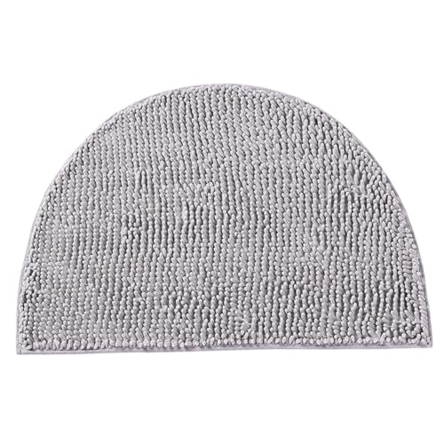 MOUNTTU Halbe runde Badematte, 20x13 Nicht-rutsches Chenille Kleiner Badezimmerteppich, absorbierende, schnell trocknende weiche was von MOUNTTU