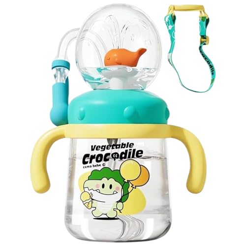 MOUNTTU Wal-Schnabeltasse, 300 ml, süßer Wal-Brunnenbecher, auslaufsichere, wiederverwendbare Wasserflasche mit Strohhalm und Riemen für Party, Schule, Strand, gelbe Brunnenbecher-Wasserflasche MOUNTTU Wal-Schnabeltasse, 300 ml, süßer Wal-Brunnenbecher, auslaufsichere, wiederverwendbare Wasserflasche mit Strohhalm und Riemen für Party, Schule, Strand, gelbe Brunnenbecher-Wasserflasche von MOUNTTU