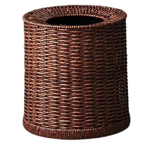 MOUNTTU Wicker Mülleimer, Korbkorb rund, Abfallpapierbehälter, Oval Abfallkorb gewebt von MOUNTTU
