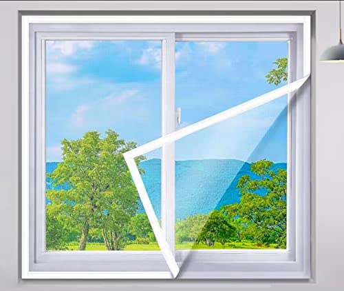 100x100cm,Fliegengitter Fenster Mückennetz Fenster Fliegennetz Fliegenschutz Fenster ohne Bohren & Schrauben Insektenschutznetz Luftdurchlässigkeit Fliegenschutzgitter von MOUSKE