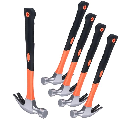 MOUYAT Klauenhammer mit komfortablem Griff, robustes Nagelwerkzeug, Rahmung und Tischlergebrauch, sicherer Halt für DIY-Projekte, 5 Stück von MOUYAT