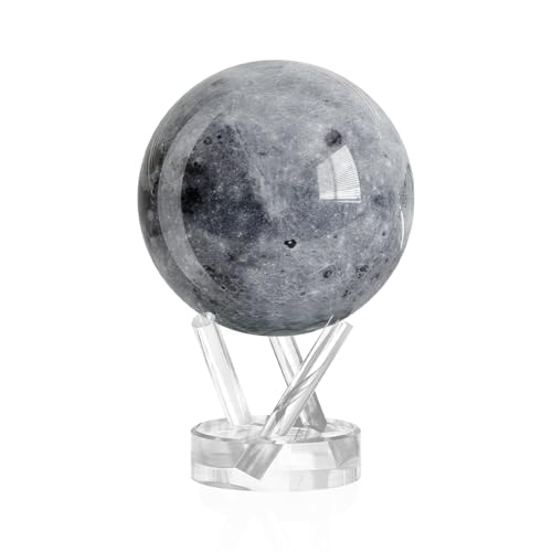 MOVA Globus Weltraumserie Mond 4.5" mit Sockel, solarbetriebener rotierender Globus, einzigartiges Geschenk und Heim- oder Schreibtischdekoration für Männer, Frauen, Kinder von MOVA