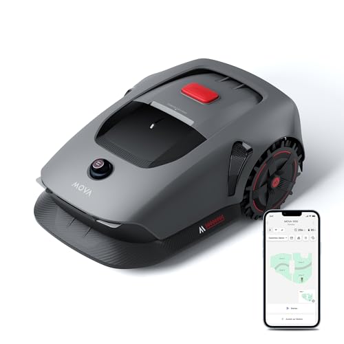 MOVA 1000, Mähroboter 3D-LiDAR kabellose Einrichtung & genaue Kartierung bis 1.000 m², Smarte Hindernisvermeidung, App-Steuerung, Verbesserte Geländeräder, U-förmiges Schneiden, Schnelles Laden von Mova