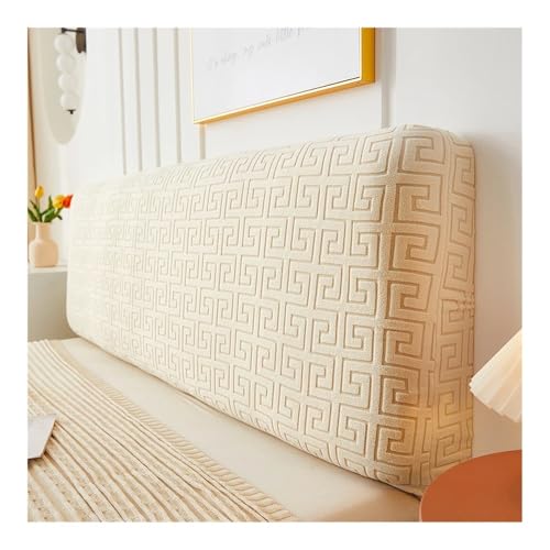 MOVDARL Jacquard-Kopfteilbezug mit Webmuster, einfarbig, Allumfassend, elastisch, staubdicht, für Schlafzimmer-Dekoration (10, B 200 x H 60 cm) von MOVDARL