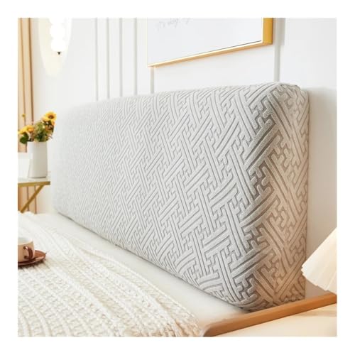 MOVDARL Jacquard-Kopfteilbezug mit Webmuster, einfarbig, Allumfassend, elastisch, staubdicht, für Schlafzimmer-Dekoration (17, B 200 x H 60 cm) von MOVDARL