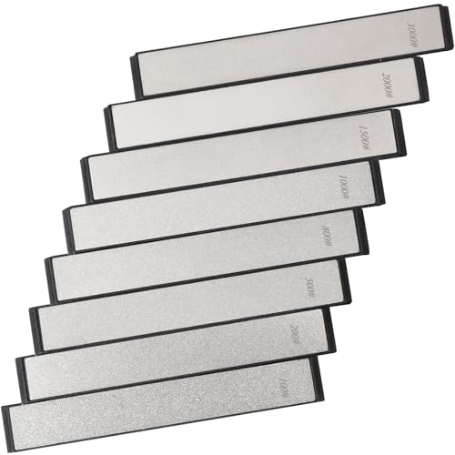 MOVIRON Ruixin Pro Diamant-Messerschärfer für Ruixin Pro RX-008 RX-009 Messerschärfer, festes Winkel-Set, professionelles Schleifstein-Set mit Basis: 100/200/500/800/1000/1500/2000/3000 Körnung von MOVIRON