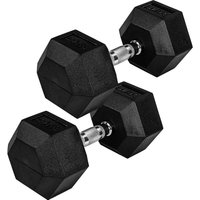 Hex Kurzhanteln - 2er Set, 40kg, Gusseisen, Gummiert, Chrom, Griff Gerändelt - Hanteln, Hantelset, Kurzhantel Hexagon, Kurzhantel-Set, Gewichte, Hex Kurzhanteln - 2er Set, 40kg, Gusseisen, Gummiert, Chrom, Griff Gerändelt - Hanteln, Hantelset, Kurzhantel Hexagon, Kurzhantel-Set, Gewichte, von MOVIT