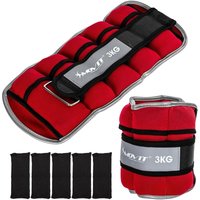 Neopren Gewichtsmanschetten 2x 3 kg rot - Movit Neopren Gewichtsmanschetten 2x 3 kg rot - Movit von MOVIT