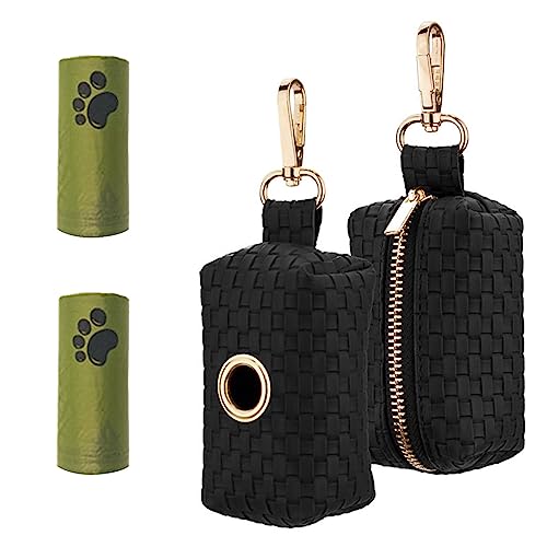 2pcs Hundekotbeutel-Spender, Hundeleckerlibeutel Abfallbeutel und Kotbeutel, Abfallbeutelspender mit Reißverschlusstasche für Hundekotbeutel-Tasche Passend für jede Hundeleine von MOVKZACV