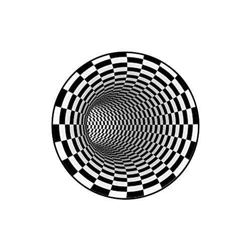 3D Bottomless Hole Optical Illusion Area Teppich Runde Teppiche Optical Illusion Black Hole Karierter Optical Illusion Room Schlafzimmer Bodenmatte Area Carpet von MOVKZACV