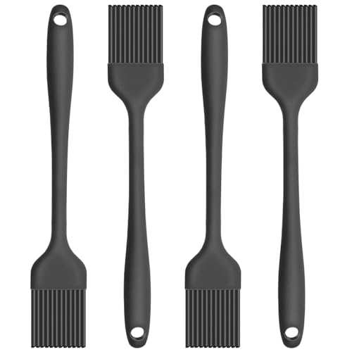 4 Stück Silikon Backpinsel, 21cm BBQ Backpinsel Küche Grillpinsel Basting Gebäckbürste Pinsel, Hitzebeständiger Pastry Brush für BBQ, Grill, Backen, Kochen von MOVKZACV