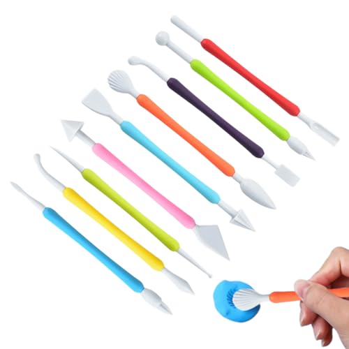 9 Stück Modellierwerkzeug, Skulptur Ton Schnitzwerkzeug Kit, Töpferwerkzeug Ton Werkzeug, Professionelle Tools Sculpting Kit Polymer Clay Werkzeuge für DIY-Handwerk Töpfer Tonschnitz Schnitzen von MOVKZACV