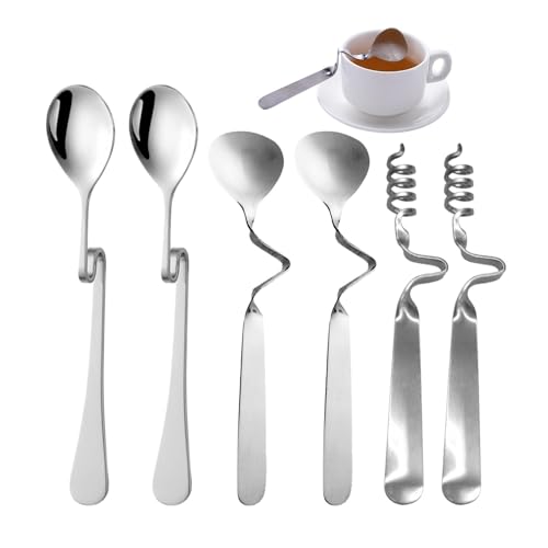 Honiglöffel Edelstahl und Jamlöffel, 6 Stück Rührlöffel Set mit 4 Marmeladenlöffel 2 Honig Löffel, Latte Macchiato Löffel Hängender Marmelade Löffel für Sirup,Joghurt,Melasse(silber) von MOVKZACV