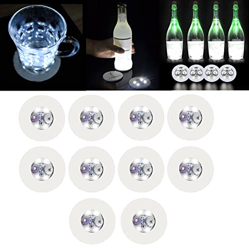 MOVKZACV LED-Untersetzer, beleuchtete Untersetzer, LED, zum Aufkleben auf Flasche/Glas, perfekt für Partys, Hochzeiten – Packung enthält 4 Farben plus 1 mehrfarbige LED-Bar-Untersetzer, von MOVKZACV