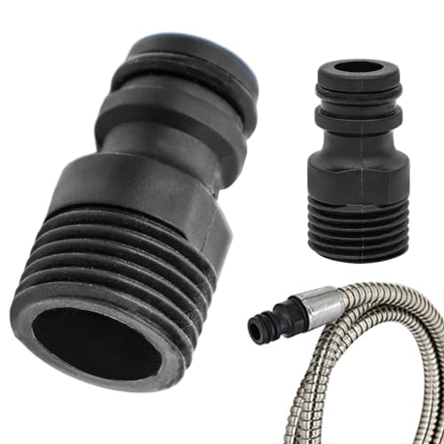 MOVKZACV Gartenschlauch Wasserhahn Nippel, 2 Stück 1/2 Zoll Gartenschlauch Adapter, Wasserhahn Nippel Bewässerungswerkzeug(Schwarz) von MOVKZACV