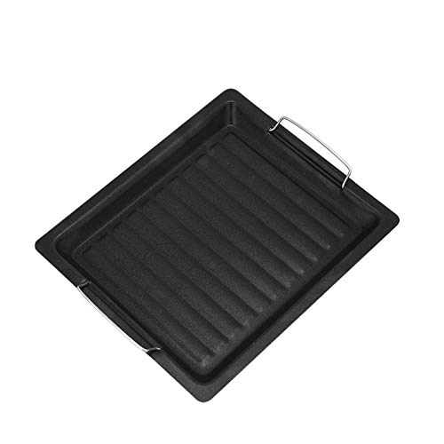 MOVKZACV Grillschale, Gusseisen Grillplatte Grillmatte Grillpfanne Kochen, Feuerstelle und den Ofen geeignet, für Outdoor Camping, Reisen, 25 * 30 cm von MOVKZACV