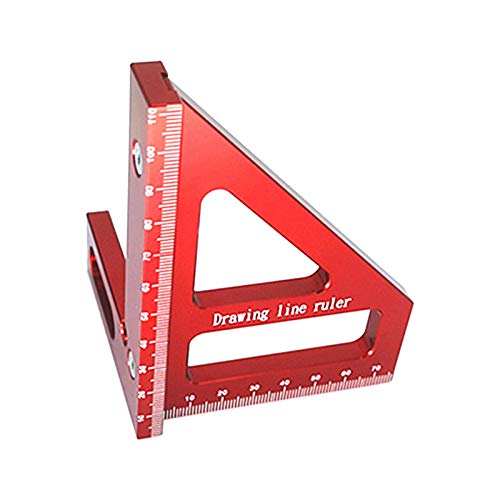 MOVKZACV Quadratischer Winkelmesser, Holzbearbeitungswinkel, Aluminium-Legierung, Quadratischer Winkelmesser, Layout-Messwerkzeug für Holzbearbeitung (rot) von MOVKZACV