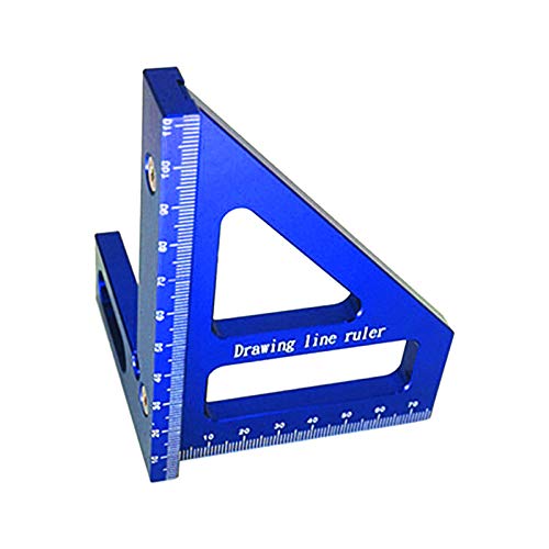 MOVKZACV Quadratischer Winkelmesser, Holzbearbeitungswinkel, Aluminiumlegierung, quadratischer Winkelmesser, Layout-Messwerkzeug für Holzbearbeitung (blau) von MOVKZACV