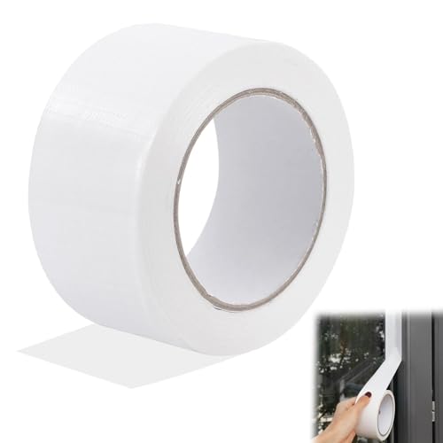 MOVYEE 2 Stück Fenster Dichtungsband Selbstklebend Fensterabdichtung,Ultrastarke Haftung,Kein Abblättern,Fensterdichtband,Türen Fenster Abdichten,Isolierband für Glasfugen (5CM,White) von MOVYEE