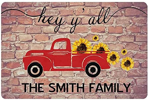 Hey Y'all Sonnenblumen-rote LKW-Schilder für Heimdekoration, Motiv: Hey Yall, Wanddekoration für Bar, Wohnzimmer, Schlafzimmer, Café, Garage, drinnen und draußen Hey Y'all Sonnenblumen-rote LKW-Schilder für Heimdekoration, Motiv: Hey Yall, Wanddekoration für Bar, Wohnzimmer, Schlafzimmer, Café, Garage, drinnen und draußen von MOWIPOWI