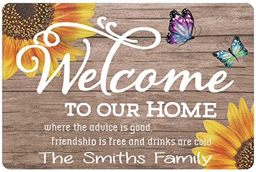 Personalisierte Sonnenblumen-Schilder für Haustür, "Welcome to Our Home", Zitate, Schilder für Heimdekoration, individuelles Bauernhaus, Familiennamenschilder, Zuhause, Wohnzimmer, Wandkunst Personalisierte Sonnenblumen-Schilder für Haustür, "Welcome to Our Home", Zitate, Schilder für Heimdekoration, individuelles Bauernhaus, Familiennamenschilder, Zuhause, Wohnzimmer, Wandkunst von MOWIPOWI