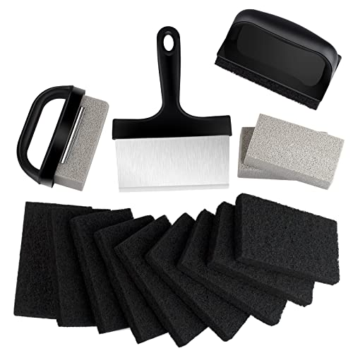 MOWOT Blackstone Grill-Reinigungsset, 16-teilig, robuste Grill-Reinigungssteine mit Griff, Grillschrubber mit Griff und 15,2 cm Grillschaber, Grillreiniger-Bürsten-Set für flache Oberseite MOWOT Blackstone Grill-Reinigungsset, 16-teilig, robuste Grill-Reinigungssteine mit Griff, Grillschrubber mit Griff und 15,2 cm Grillschaber, Grillreiniger-Bürsten-Set für flache Oberseite von MOWOT
