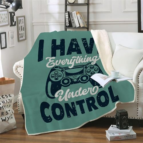 MOXINO 3D Gamer Sherpa Decke 130x150 cm Gamepad Kuscheldecke Flauschig Microfiber Fleecedecke Weich und Warme Wohndecke Throw Blanket Sofadecke Couchdecke Tagesdecke（Muster 6-6） von MOXINO