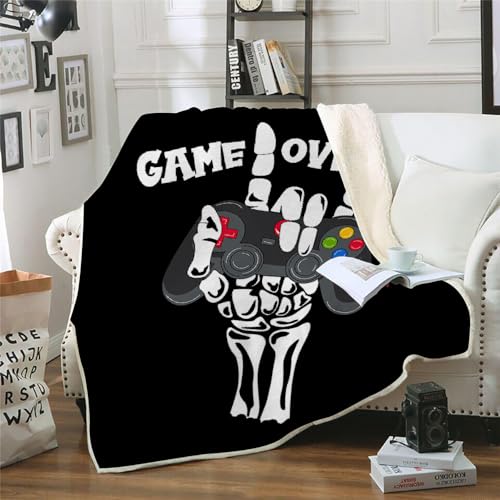MOXINO 3D Gamer Sherpa Decke 150x200 cm Gamepad Kuscheldecke Flauschig Microfiber Fleecedecke Weich und Warme Wohndecke Throw Blanket Sofadecke Couchdecke Tagesdecke（Muster 18-8） von MOXINO