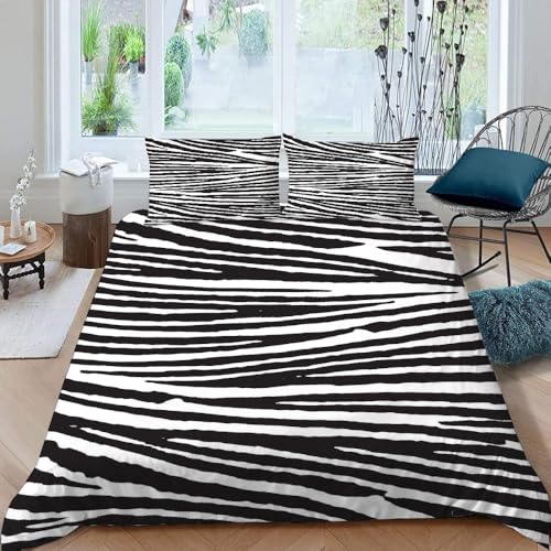 MOXINO 3D Geometrie Bettwäsche 135x200 cm 4teilig Geometrie Bettwäsche für Kinder Leicht Mikrofaser Bettbezug Sommer Weiche Bettbezüge mit 2 Kissenbezüge 50x75（Muster 140-9） von MOXINO