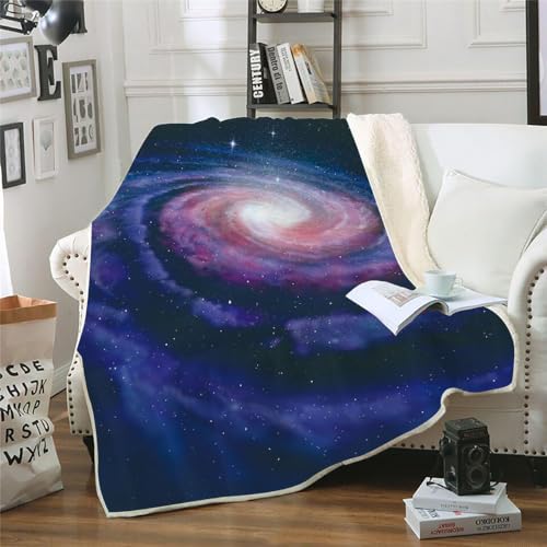 MOXINO 3D Planet Sherpa Decke 150x200 cm Sternenhimmel Kuscheldecke Flauschig Microfiber Fleecedecke Weich und Warme Wohndecke Throw Blanket Sofadecke Couchdecke Tagesdecke（Muster 10-1） von MOXINO