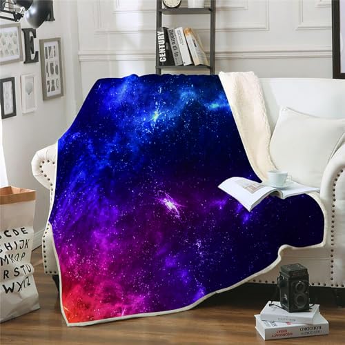 MOXINO 3D Sternenhimmel Sherpa Decke 130x150 cm Sternenhimmel Kuscheldecke Flauschig Microfiber Fleecedecke Weich und Warme Wohndecke Throw Blanket Sofadecke Couchdecke Tagesdecke（Muster 9-11） von MOXINO