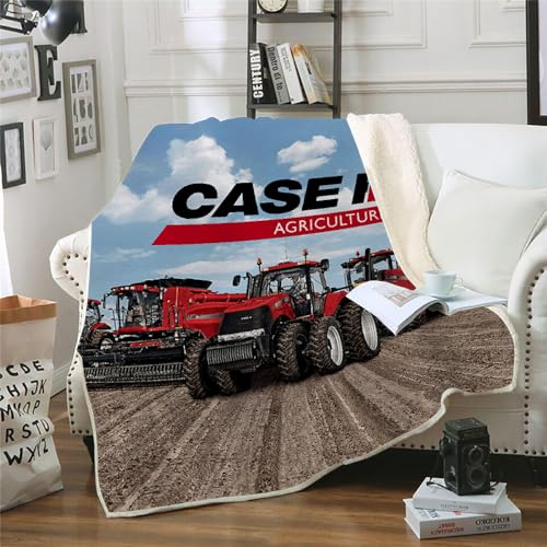 MOXINO 3D Traktor Sherpa Decke 150x200 cm Traktor Kuscheldecke Flauschig Microfiber Fleecedecke Weich und Warme Wohndecke Throw Blanket Sofadecke Couchdecke Tagesdecke（Muster 15-6） von MOXINO