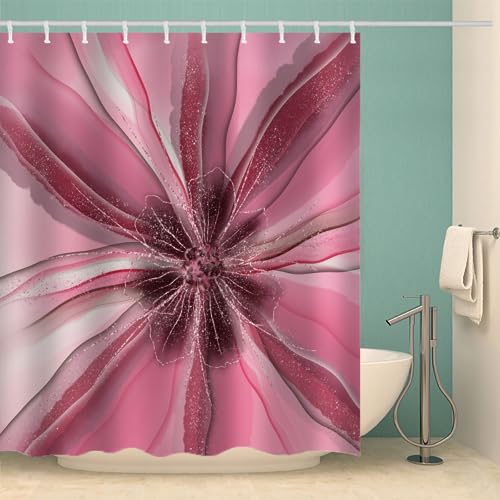 MOXINO Marmor Duschvorhang Anti-Schimmel 240x200 cm Polyester Stoff Textil Waschbar Badvorhang 3D Abstrakt Marmor Motiv Design Duschvorhänge Wasserdicht Badezimmer Vorhänge mit 12 Haken von MOXINO