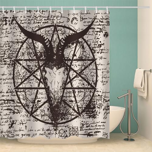 MOXINO Schädel Duschvorhang Anti-Schimmel 180x200 cm Polyester Stoff Textil Waschbar Badvorhang 3D Gothic Totenkopf Motiv Design Duschvorhänge Wasserdicht Badezimmer Vorhänge mit 12 Haken MOXINO Schädel Duschvorhang Anti-Schimmel 180x200 cm Polyester Stoff Textil Waschbar Badvorhang 3D Gothic Totenkopf Motiv Design Duschvorhänge Wasserdicht Badezimmer Vorhänge mit 12 Haken von MOXINO