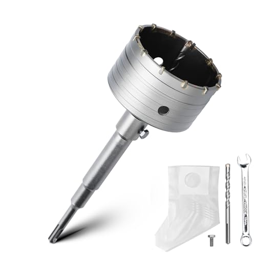 100MM Bohrkrone Set mit SDS plus Adapter 220mm und Zentrierbohrer 8x110mm,Bohrkrone Steckdose für Mauerwerk und Beton 100MM Bohrkrone Set mit SDS plus Adapter 220mm und Zentrierbohrer 8x110mm,Bohrkrone Steckdose für Mauerwerk und Beton von MOXPIFY