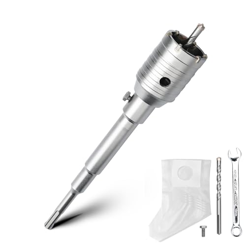 54MM Hohl-Bohrkrone Set mit SDS plus Adapter 220mm und Zentrierbohrer 8x110mm,Bohrkrone Steckdose für Mauerwerk und Beton 54MM Hohl-Bohrkrone Set mit SDS plus Adapter 220mm und Zentrierbohrer 8x110mm,Bohrkrone Steckdose für Mauerwerk und Beton von MOXPIFY