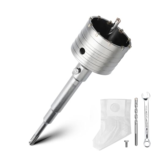 82MM Bohrkrone Set mit SDS plus Adapter 220mm und Zentrierbohrer 8x110mm,Bohrkrone Steckdose für Mauerwerk und Beton 82MM Bohrkrone Set mit SDS plus Adapter 220mm und Zentrierbohrer 8x110mm,Bohrkrone Steckdose für Mauerwerk und Beton von MOXPIFY