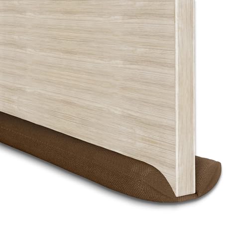 MOXVIO Zugluftstopper für Zuhause, doppelt, wasserdicht, schneefest, 600D-Oxford-Gewebe, 70 bis 90 cm, Verstellbarer Zugluftstopper, Premium-Fenster-Zugluftstopper (braun) von MOXVIO