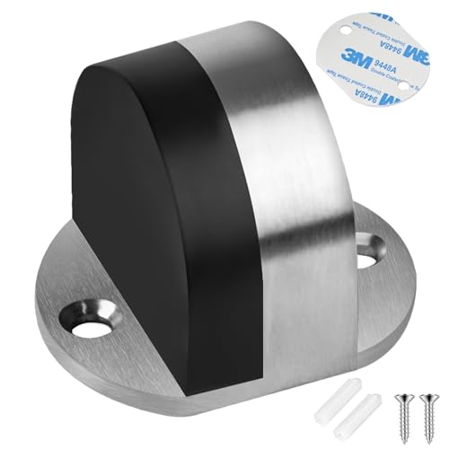 MOXYOY Bodentürstopper Edelstahl Selbstklebend Türstopper Bodenmontage mit Schrauben und selbstklebenden Pads für Zuhause & Büro von MOXYOY