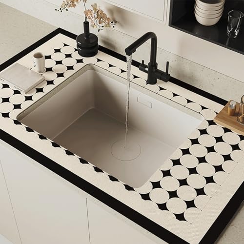 Abtropfmatte für die Küche, hitzebeständige Abtropfmatte für Küchentheke, 38,1 x 61 cm, rutschfeste Abtropfmatte, schnell trocknend, wasserdicht, Spülbeckenmatte für Geschirr, Tassen, Utensilien (Stil Abtropfmatte für die Küche, hitzebeständige Abtropfmatte für Küchentheke, 38,1 x 61 cm, rutschfeste Abtropfmatte, schnell trocknend, wasserdicht, Spülbeckenmatte für Geschirr, Tassen, Utensilien (Stil von MOYIDUE
