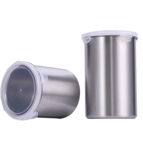 MOYIDUE 4 Pack Crisper Metal Behälter Haferbehälter Mit Deckel Eiscremesbehälter Kühlschrank Organisatoren Lebensmittelbehälter Können Getreide, Nüsse, Zucker, Kaffee Halten (9.5X16cm(3.7x6.2in)) von MOYIDUE