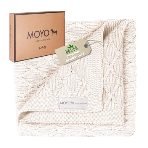 MOYO Babydecke - traumhafte Babydecke Baumwolle (100% Bio, GOTS) - 100% klimaneutral - atmungsaktive Baby Decke - Kuscheldecke Baby Geschenk Junge & Mädchen (Anmutiger Wellenreiter) von MOYO