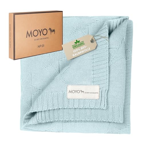 MOYO Babydecke - traumhafte Babydecke Baumwolle (100% Bio, GOTS) - 100% klimaneutral - atmungsaktive Baby Decke - Kuscheldecke Baby Geschenk Junge & Mädchen (Frischer Morgentau) von MOYO