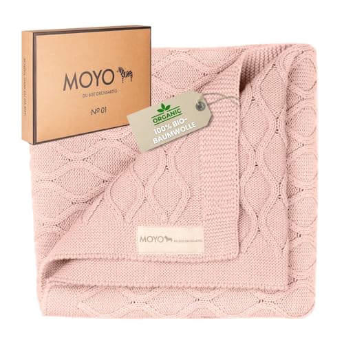 MOYO Babydecke - traumhafte Babydecke Baumwolle (100% Bio, GOTS) - 100% klimaneutral - atmungsaktive Baby Decke - Kuscheldecke Baby Geschenk Junge & Mädchen (Sanftes Rosenholz) von MOYO