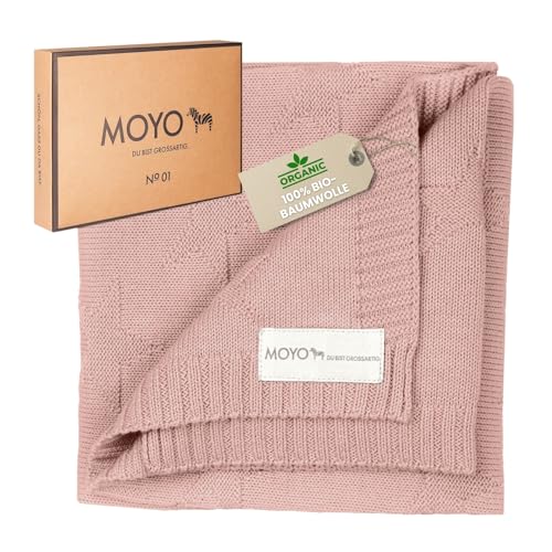 MOYO Babydecke - traumhafte Babydecke Baumwolle (100% Bio, GOTS) - 100% klimaneutral - atmungsaktive Baby Decke - Kuscheldecke Baby Geschenk Junge & Mädchen (Zauberhafter Rosenquarz) von MOYO