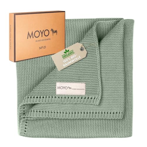 MOYO Babydecke - traumhafte Babydecke Baumwolle (100% Bio, GOTS) - atmungsaktive Baby Decke - Kuscheldecke Baby Geschenk Junge & Mädchen (Behutsamer Aventurin) von MOYO
