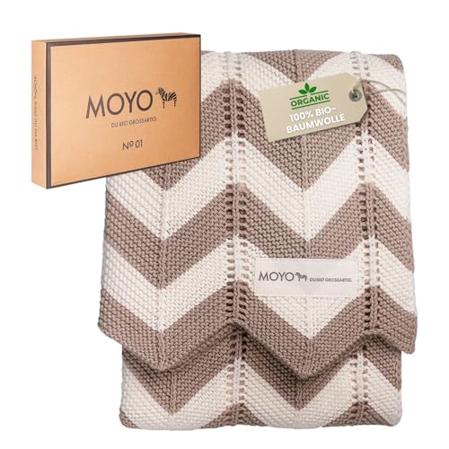 MOYO Babydecke - traumhafte Babydecke Baumwolle (100% Bio, GOTS) - atmungsaktive Baby Decke - Kuscheldecke Baby Geschenk Junge & Mädchen - klimaneutral- kompensiert (Ruhiger Fjord (Taupe)) von MOYO